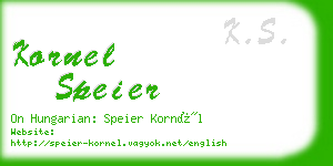 kornel speier business card